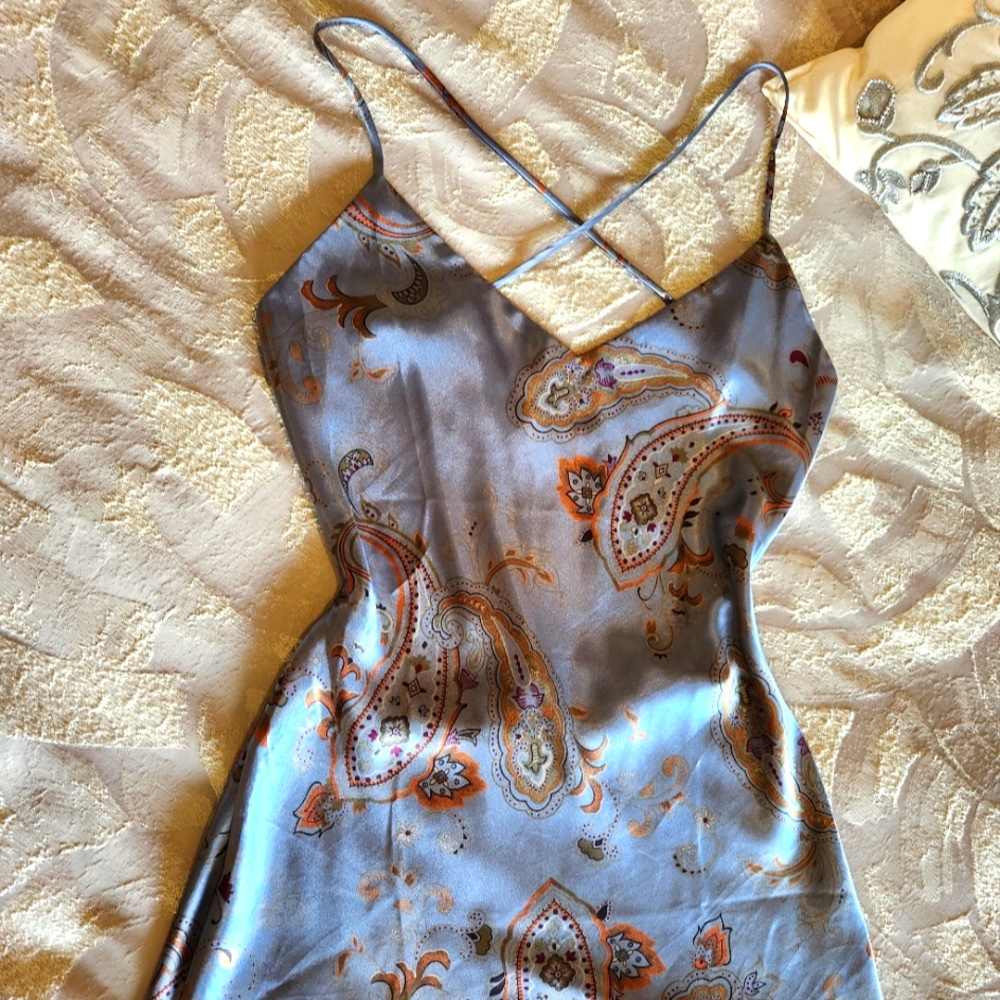 New, Victoria Secret, Satin Sheen Slip Lingerie, Paisley